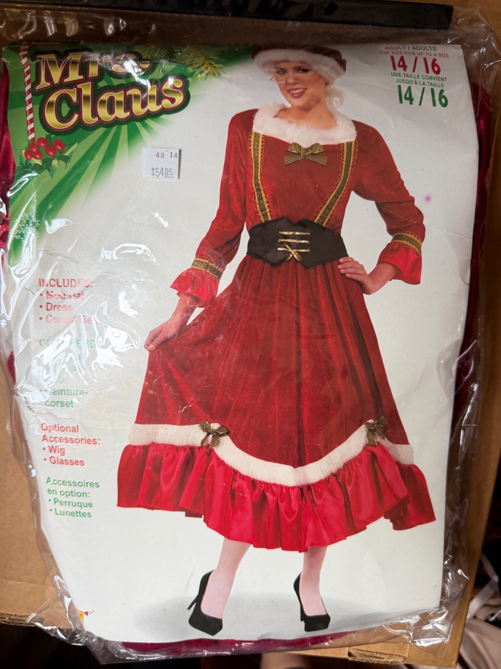 Mrs. Santa Clause Adult Holiday Costume Christmas Halloween